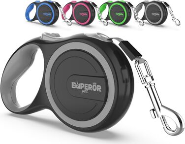 Рулетка для собак EmperorPets, 5 м, міцний нейлон, без заплутування, зелена, з ергономічною ручкою