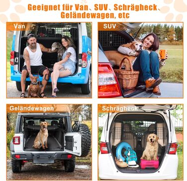 Сітка для собак у машину Denmay, універсальна, 30.7 x 93-150см, регульована ширина, з дверцею, 2 ремені безпеки, чорна