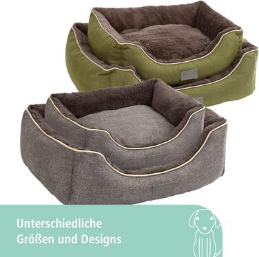 Ліжко для домашніх тварин Kerbl Samuel, 50x40x15 см, сірий/темно-сірий, поліестер, знімний поворотний подушок, придатне для прання при 30°C