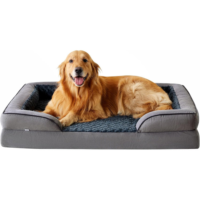 Ортопедичне ліжко для собак великих порід, Memory Foam, 89 x 64 x 17 см, для Лабрадора, Бордер Коллі, Австралійської вівчарки