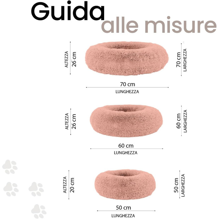 Кія для домашніх тварин Sogni e capricci 'DREAMS', Pearl, 70x70x26 см