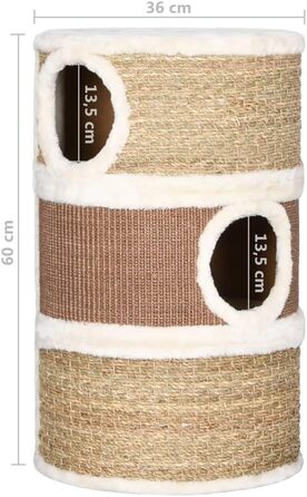 Котячий комплекс з сизалю 60 см - Котяча кігтеточка, когтешкребок, кігтетопка, котячий будиночок | vidaXL