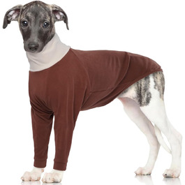 Теплий пуловер з коміром-горловиною для Whippet, Windhund та маленьких собак, теплий одяг для собак на зиму, коричневий, розмір S