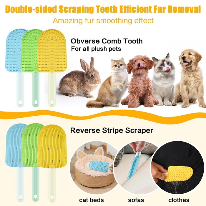 Гребінець для котів 3 шт., силіконовий гребінець для дому, для довгошерстих котів, для догляду за шерстю, видаляє ковтання шерсті