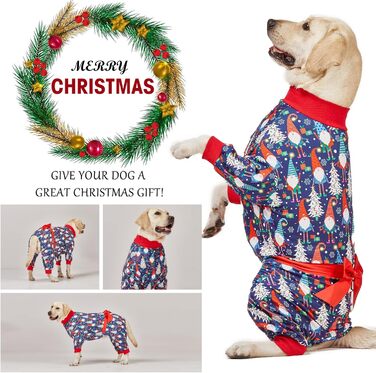 Піжама для собак LovinPet на Новий Рік, костюм гнома, теплий пуловер, великий розмір, одяг для пітбулів, костюм для собак X-Large