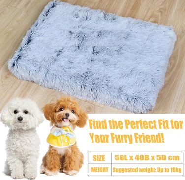 М'яке ліжко для собак середніх порід та котів, 75 x 50 x 8 см, плюшеве, миюче, сірий омбре