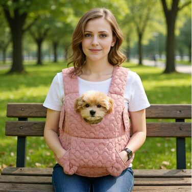 Рюкзак для кота | Дихаючий та м'який з кишенями, переноска для маленьких собак, кошенят, для прогулянок, подорожей, кемпінгу, верхової їзди, рожевий