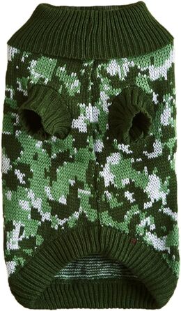 Світшот для собак Jecikelon, камуфляж, з коміром-стійкою, теплий, для маленьких собак та котів, розмір L, зелений