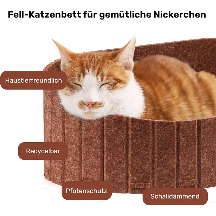 Кразборд для котів FUKUMARU: диван з крафт-паперу, 61 см, з м'яким лежаком, коричневий