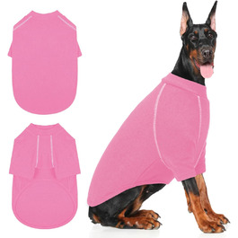 Теплий пуловер для собак IECOii з флісу, рожевий, 5XL (обхват грудей 93 см)