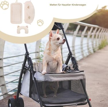 М'який килимок у візок для собак та котів, з можливістю прання | Зручний та портативний для подорожей, сучасний дизайн