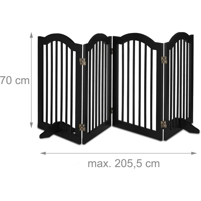 Захисне ворота Relaxdays для собак та котів, чорне, 70 x 205,5 см