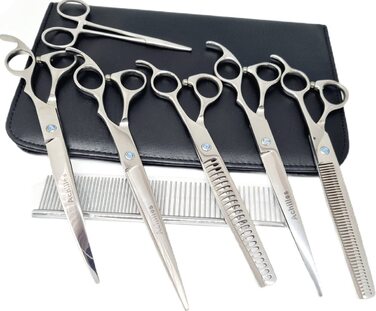 Набір ножиць для собак Ахіллес, 8 дюймів, 8 предметів, ножиці для грумінгу собак