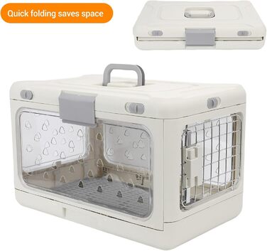 Транспортна переноска для котів Asixxsix, розкладна, прозора, з вентиляцією. Просторий пластиковий бокс для дому та подорожей
