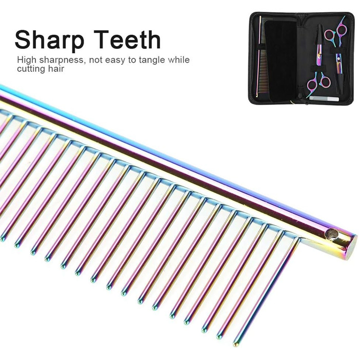 Набір ножиць для собак Sonew 6 шт. з нержавіючої сталі, кольоровий, для стрижки та грумінгу