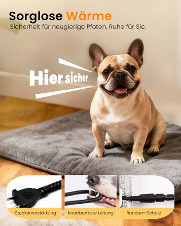 М'яка грілка для собак Mora Pets: тепла підстилка, 89 x 61 см, 9 зон нагріву, таймер, захист від перегріву, миється