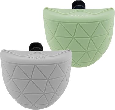 Набір силіконових мішечків для корму Navaris для собак (2 шт.) - мішечки для ласощів з кліпсою та магнітом - сумка для корму, сухого та вологого корму (сірий & темно-синій, зелений/сірий)