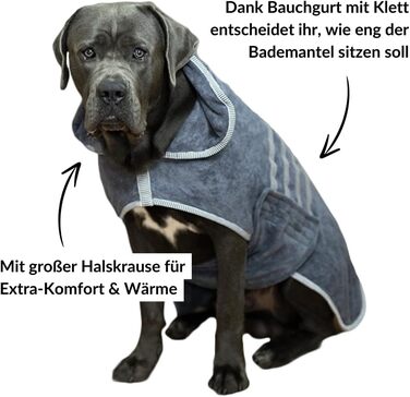 Преміум халат для собак - великі породи (XXL) - м'який та придатний для прання при 40°C - для зими та літа