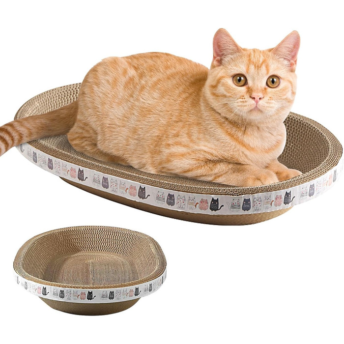 Кігтеточки для котів Rund: овальні, чашеподібні, з картону, S, M