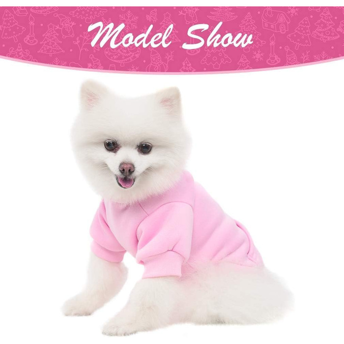 KOOLTAIL Пуловер з капюшоном для собак – теплий, м'який, з отвором для повідка та кишенею, зимовий одяг для собак, кошенят, дівчаток (Small/Medium, Рожевий)