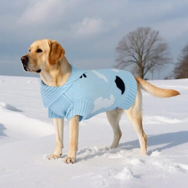 Теплий зимовий пуловер для собак Kuoer Roa з коміром-гетром (2XL, Синій) - м'який, еластичний, для маленьких собак, для дому та вулиці
