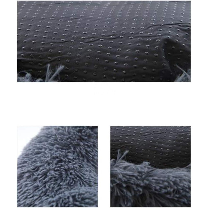 Кругле собаче ліжко великого розміру M~XXL з двостороннім подушкою, собачий кошик для дому та вулиці, диван для собак, що миється та водонепроникний (80x80 см, темно-сірий)