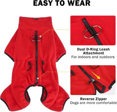 Зимовий теплий одяг для собак SCENEREAL: флісовий пуловер з інтегрованим шлейкою, тепла куртка з ролетним коміром для маленьких та великих собак