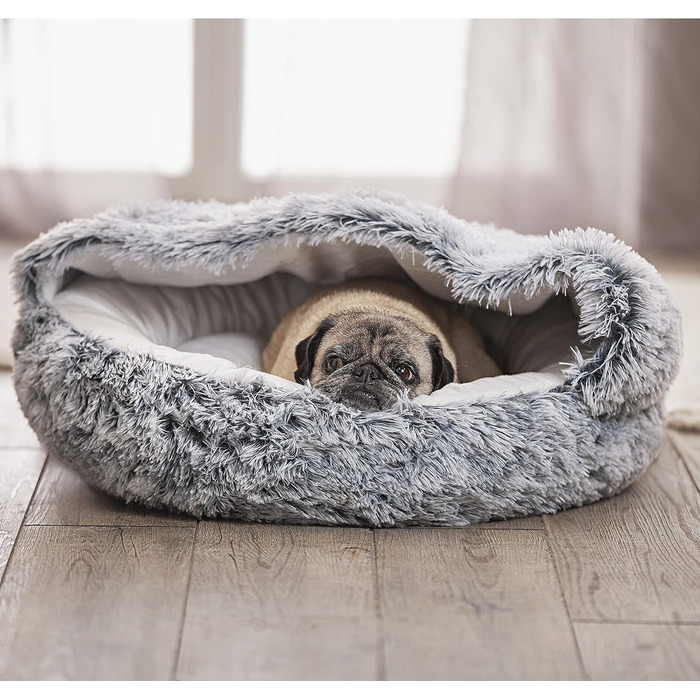 Кігтеточка-лежанка для котів та собак Weltbild - затишна печерка Ø 60 см з плюшу, як лежанка для котів або собак, печерка, що можна прати