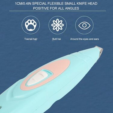 Набір для догляду за собаками Flexman: машинка для стрижки, шлифувальник нігтів, тример для обличчя, задньої частини тіла та очей (блакитний)