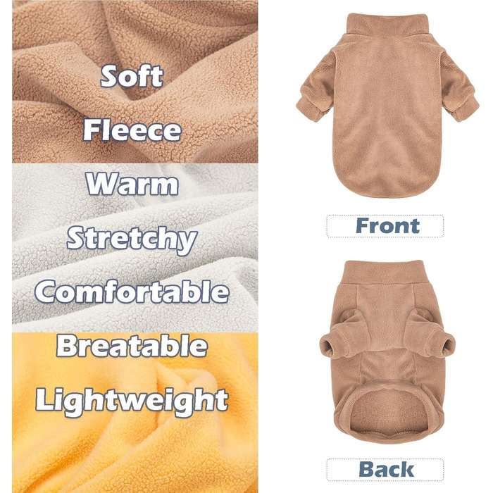 Теплий зимовий пуловер для собак GYALAPERI, 3 шт. (XXS, Small), для цуценят, дівчаток та хлопчиків, ультрам'який, для маленьких собак (Блакитний, Оливковий, Коричневий, Бежевий, Жовтий)