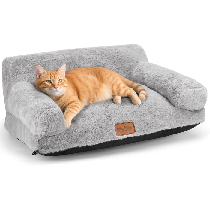 М'яке ліжко-диванчик для котів та собак Nobleza, 60x45x30 см, сірий колір