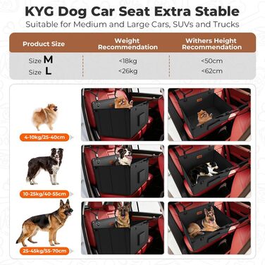 Автокрісло для собак KYG Extra Stable: водонепроникне, антиковзне, на заднє сидіння (70x55x36 см)