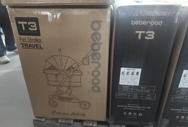 Дитяча та переносна коляска 3 в 1 для собак та котів T3, чорна