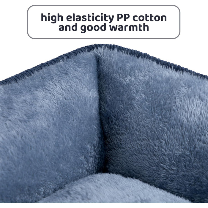 Ліжко для котів та собак Hollypet, м'яке, дихаюче, 55x45x15 см, блакитно-сіре