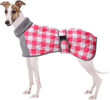 Теплий стьобаний термо-мандель для собак, водонепроникний, рожево-клітинний, з отвором для шлейки, з флісовою підкладкою, для маленьких, середніх та великих собак, XX-Large рожевий