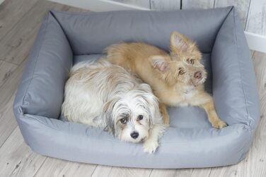 Водонепроникне собаче ліжко 4L Textil Koko для великих собак, кошик, знімний та пральний чохол, подушка, сірий (100x80 см)