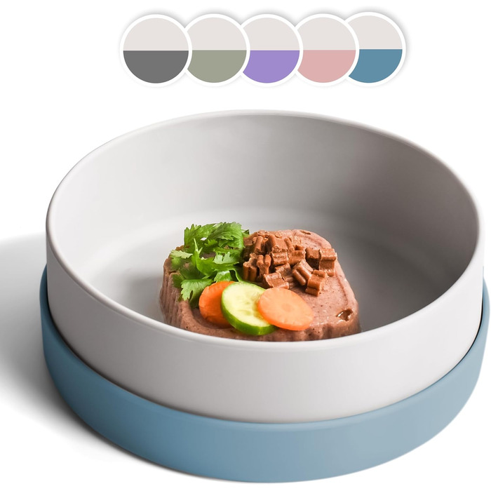 Миска для собак Ne&no® Silikon 1200 мл з кришкою | Безпечна, неслизька, для малих та середніх собак | Набір миски та кришки (сталево-блакитний)