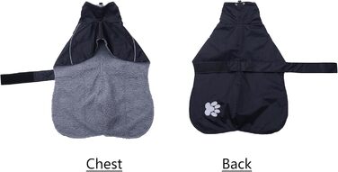 Дощовик для породистих собак Віндхаунд, теплий, чорний, XL/XXL (довжина спини 66-74 см)