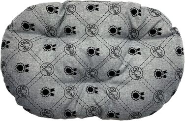 М'який лежак для собак та котів овальної форми, 50x34 см, світло-сірий колір. Лежанка для собак, котячий лежак, килимок для тварин, зручний для перевезення та відпочинку. Можливість прання.