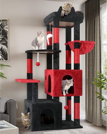 Драбина для котів Globlazer XL, Готичний стиль, сірий, 156 см, з будиночком та кігтеточками