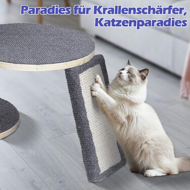 Кігтеточка для котів Eukue велика, 80 см з платформою, мотузкою з сизалю та стійкою основою. Підходить для кошенят та дорослих котів. Комплект кігтеточок (білий/сірий)