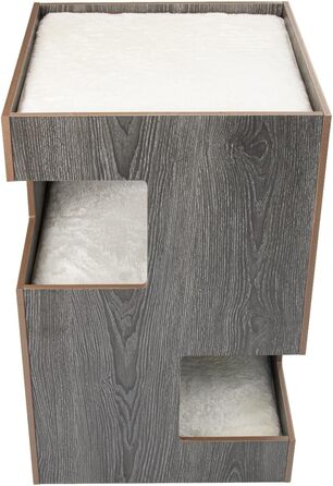 Преміум будиночок для котів з дерева, замок-вежа з лежаками, 50x50x80 см, антрацит