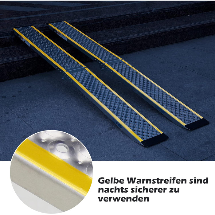 Рампа для підйому LIEKUMM, 180 см, 300 кг, алюміній, складна, протиковзка. Підходить для мотоцикла, ATV, велосипеда, авто.