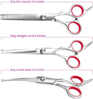 Набір професійних ножиць для собак 4 шт. з гребінцем для грумінгу. Ідеально для собак, котів та інших тварин.