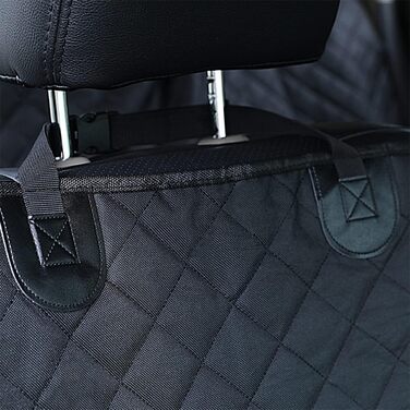 Чохол на автосидіння для собак, універсальний, водонепроникний, антиковзний, з пряжкою, з підкладкою для більшості авто, SUV та MPV (Чорний)