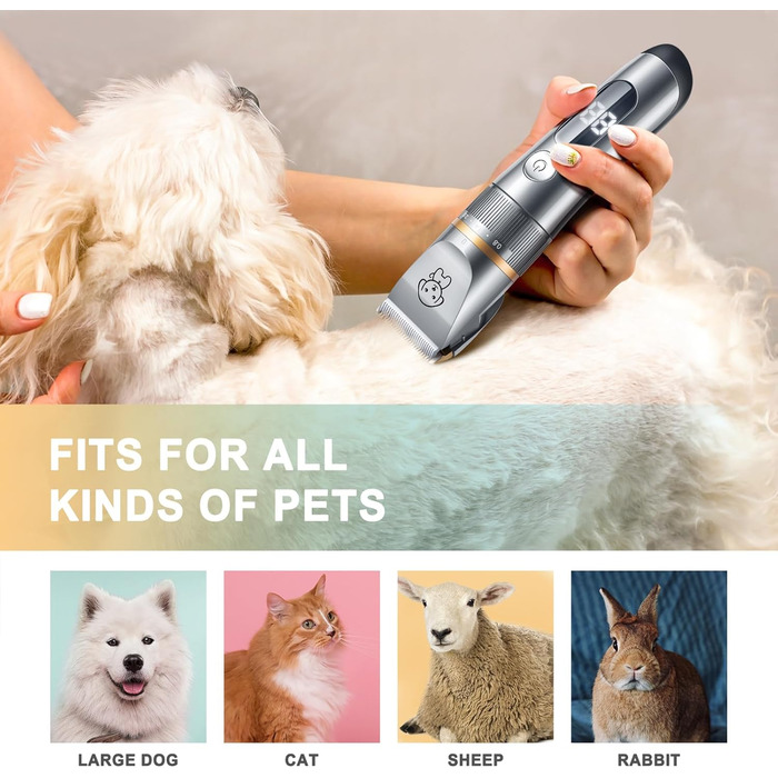 Професійна машинка для стрижки котів та собак Leise, 5 швидкостей, для довгошерстих та заплутаних тварин
