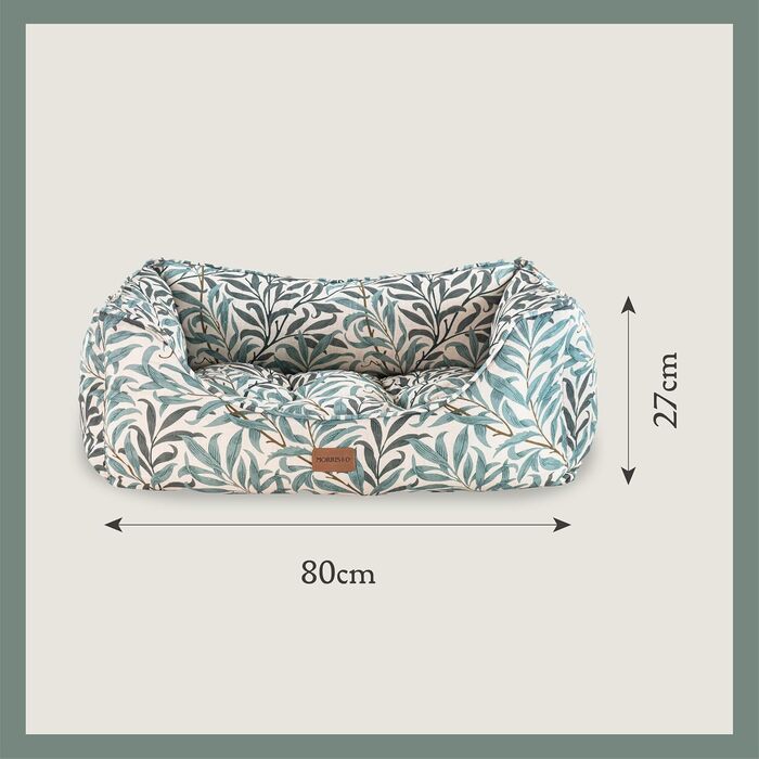 Клітка-ліжко для собак Rosewood x Morris & Co. велика, з принтом William Morris, з неслизьким дном, миється