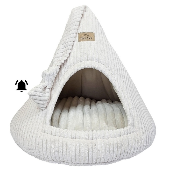 Будиночок-лежак для котів RATTLE CAT CAP з іграшкою, до 8 кг, 50 см, різні кольори
