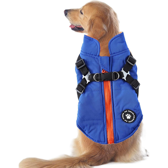 Зимовий теплий одяг для собак: водонепроникний теплий жилет з флісу для цуценят, маленьких, середніх та великих собак (Блакитний, Small)