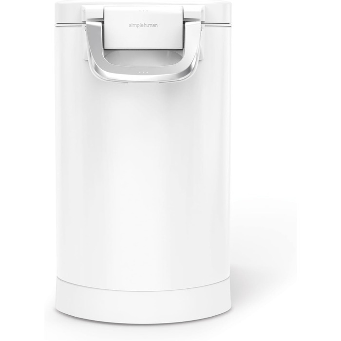 Контейнер для кормів для тварин simplehuman, стійкий до відбитків пальців, 25 л, біла сталь